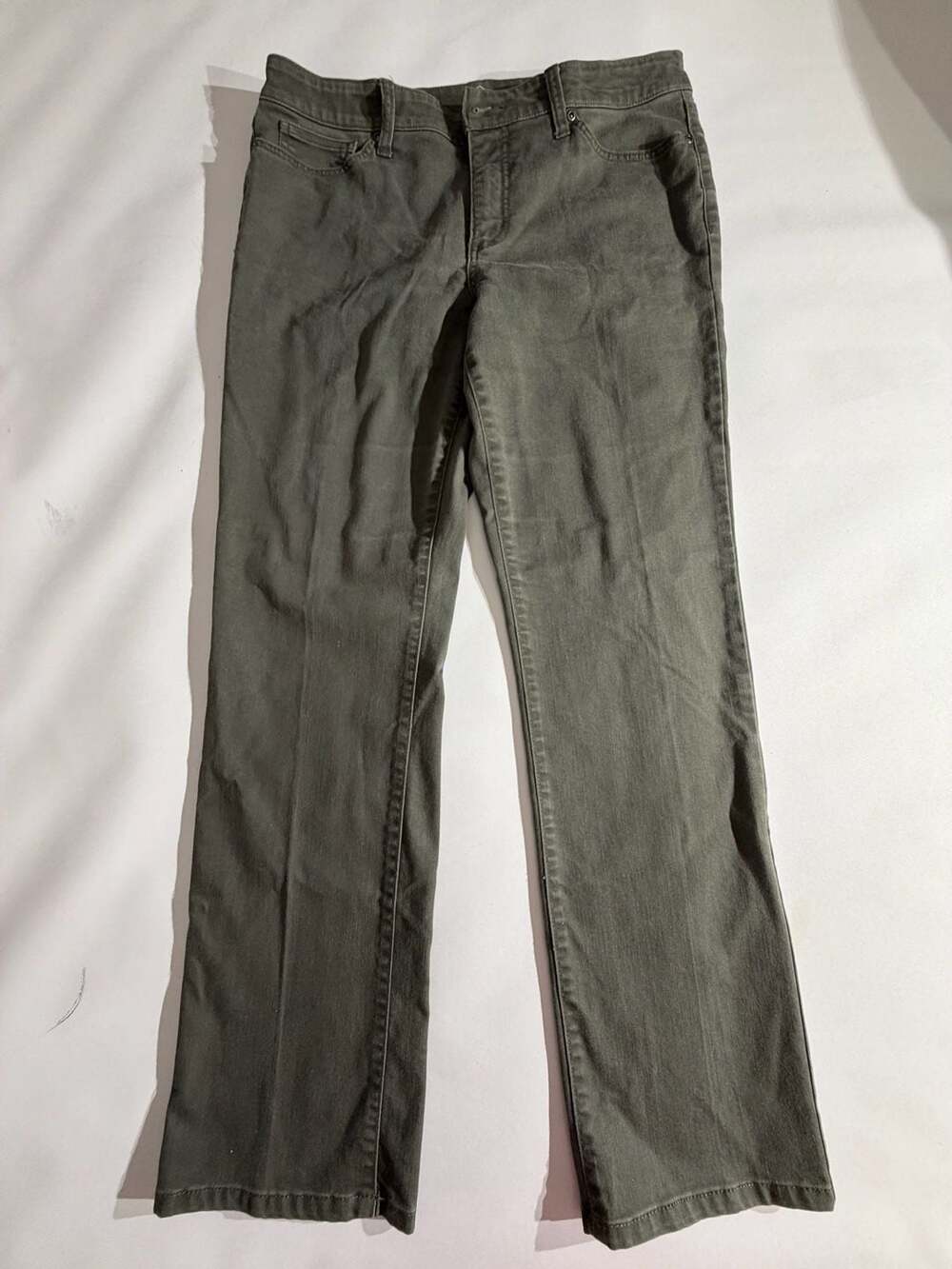 St. John's Bay Olive Green Straight Leg Denim Pants Womens